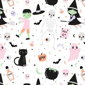 Halloween characters pastel - large scale