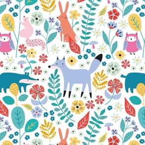 Bright forest animals - large scale