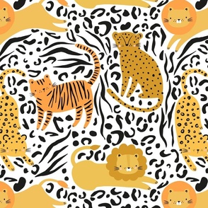 Wild cats yellow - large scale