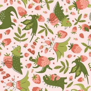 Dinosaurs and strawberry (rotated)