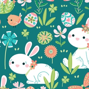 Spring white bunny large scale