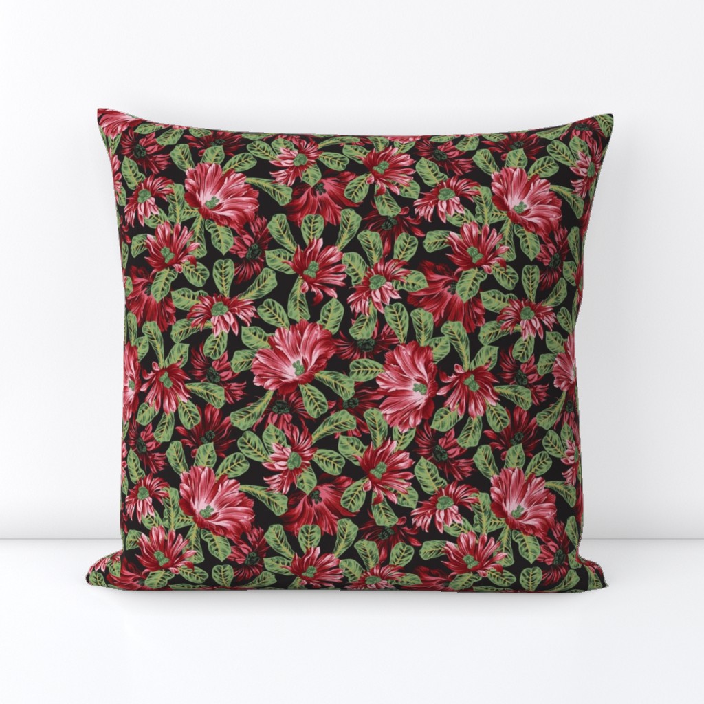 DESERT FLORAL - BLACK RED SMALL
