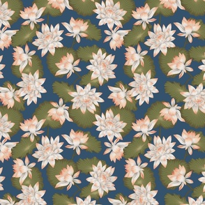 Lotus Floral - Navy Small