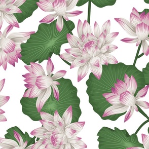 Lotus Floral - White Large