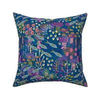 Bohemian fishes (12") - Shoals of tropical fish and coral in a reef in this colorful sea life inspired design