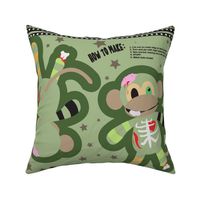 FQ - 10" x 14" Zombie Monkey Cut & Sew Pillow Doll