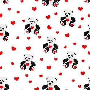 Panda bear with hearts 1 8x8