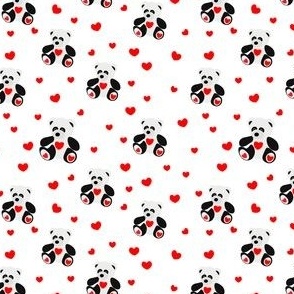 Panda bear with hearts 1 4x4