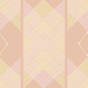 Piglet & Butter Geometric Lines, Modern Minimalist Wallpaper, Fabric-big scale