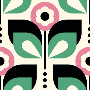 2729 C Large - Midcentury flowers