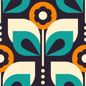 2729 E Large - Midcentury flowers