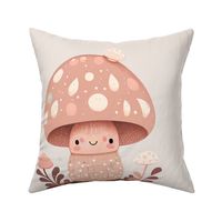 Pink Mushroom Pillow Top Panel 18 Inch