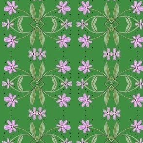 lilac blooms with buttons on green