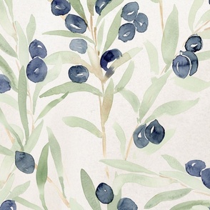 Italian Villa watercolor olive trees