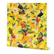 Tropical Paradise on Yellow Backdrop (Fashion/Quilting)