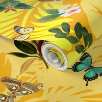 Tropical Paradise on Yellow Backdrop (Fashion/Quilting)