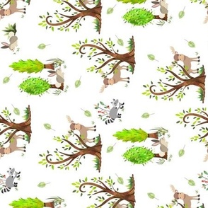 12" Forest Moose and Friends // Kids Camp Fabric - 12" repeat ROTATED