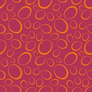 Poppies in the Garden||SMALL||Coordinate -Twirling Ovals, Magenta and Orange
