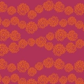 Poppies in The Garden -SMALL||COORDINATE - Poppies Dancing in the Waves,  Orange and Magenta