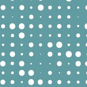 Seeing Spots - Retro Halftone Polka Dot Cloudburst Blue Large Scale