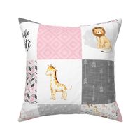 Safari/Zoo//Pink//Modified - Wholecloth Cheater Quilt