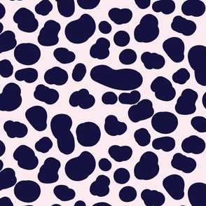 Cow Spots in Navy on Pink