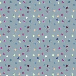 Watercolor Dots Small on Blue