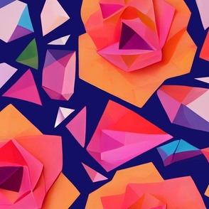 Colorful Origami Garden Flowers and Paper Scraps