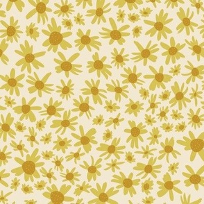 Effortless Daisies 1" flowers - Cornsilk Off White and Mimosa Yellow