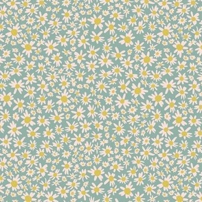 Effortless Daisies - 1/2" flowers - Off White Flowers on Light Teal