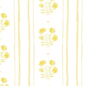 jane watercolor bouquet with polka dots and stripes in gold yellow 2 on white
