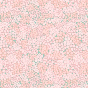 Pretty Coral and Blue Pastel Floral Ditsy