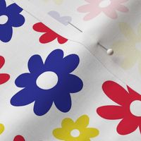 Daisy Flower Pattern (red/blue/yellow)