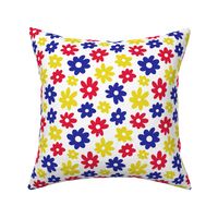 Daisy Flower Pattern (red/blue/yellow)