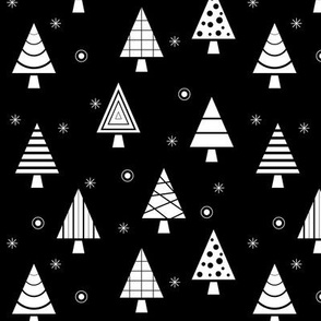 Holiday Christmas Tree Pattern (white/black)