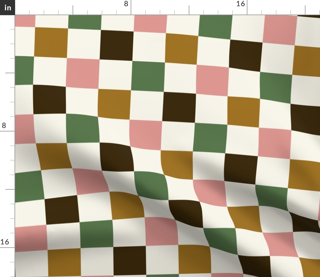 Multi Checkered Pattern (brown/green/pink)