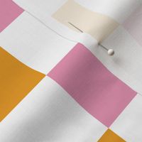 Multi Checkered Pattern (pink/mustard yellow/orange)