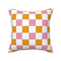 Multi Checkered Pattern (pink/mustard yellow/orange)