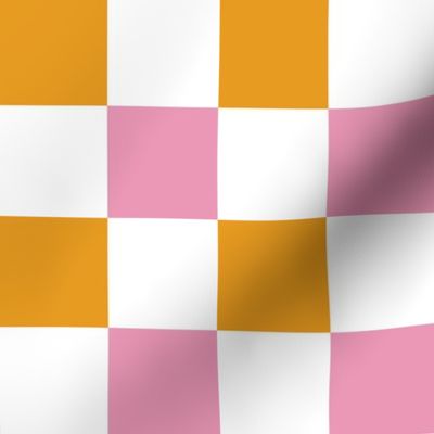 Multi Checkered Pattern (pink/mustard yellow/orange)