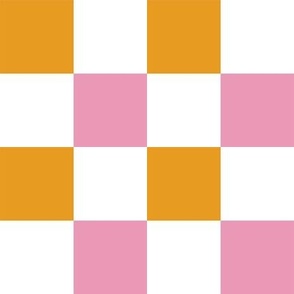 Multi Checkered Pattern (pink/mustard yellow/orange)
