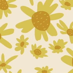 Effortless Daisies - 4" Flowers - Cornsilk Off White and Mimosa Yellow