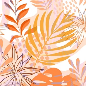 LARGE - Lush Tropical Garden 2. Peachy Bohemian