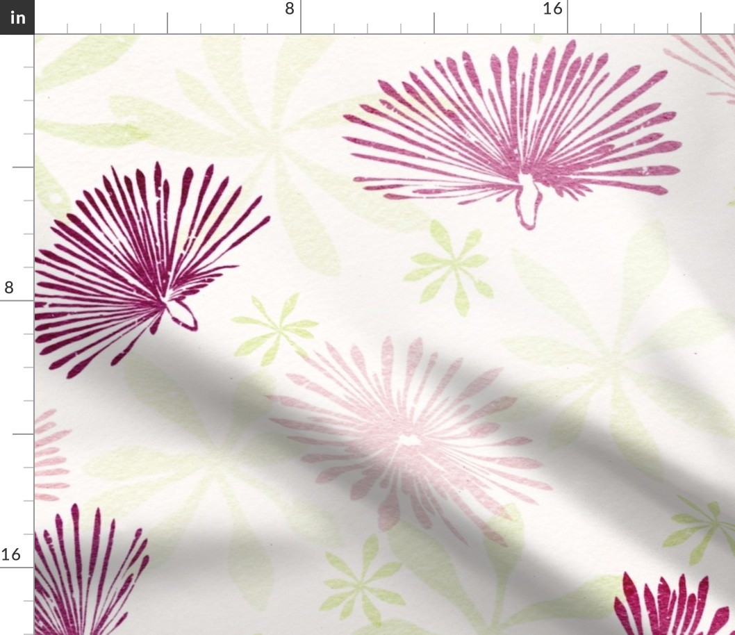 dandelions garden - abstract nature - pink dandelion and green leaf - spring botanical wallpaper