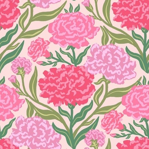 Carnations Pattern in Pink 