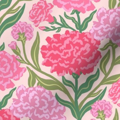Carnations Pattern in Pink - Small