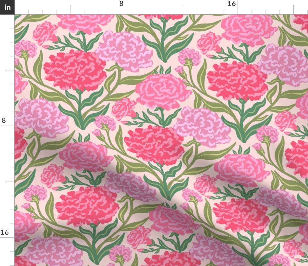 Carnations Pattern in Pink - Small