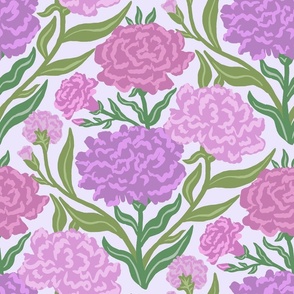 Carnations Pattern in Purple