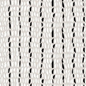 Dash Dot Stripes in black white and tan