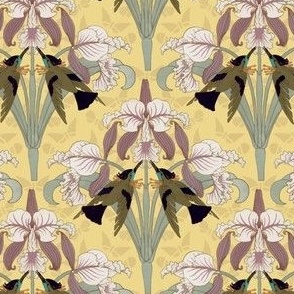 1897 Hummingbirds and Orchids by Verneuil - Original Colors