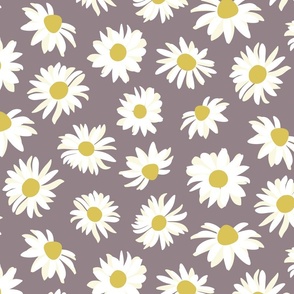 Daisies on a Mauve Background